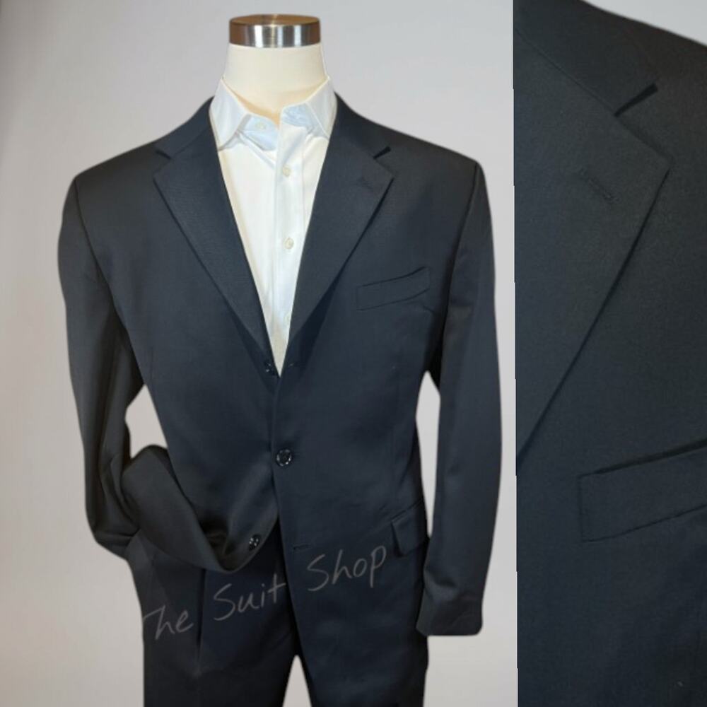 Jones New York Blazer 46R Solid Black Sport Suit Jacket 3 Button